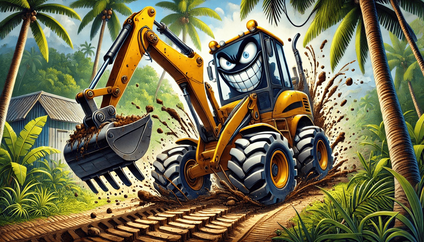 Le saviez-vous? En Guadeloupe les tractopelles circulent sans immatriculation!